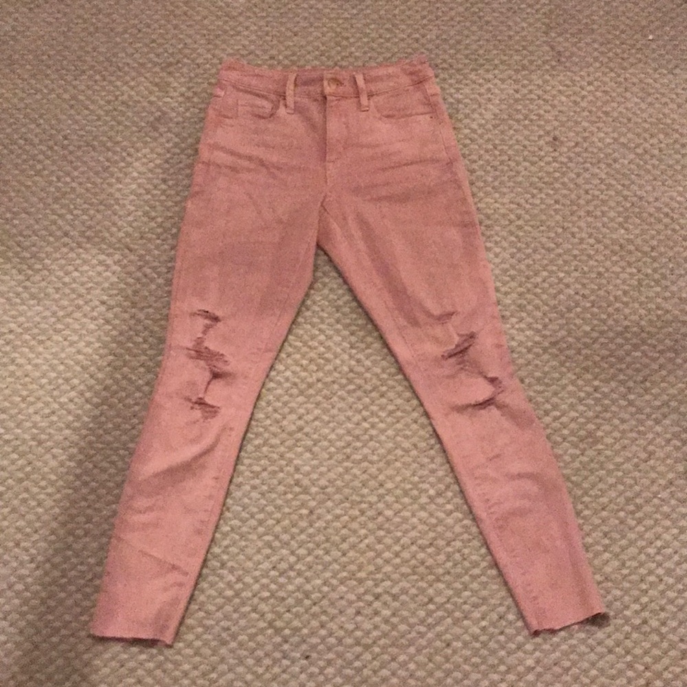 Pastel pink jeans